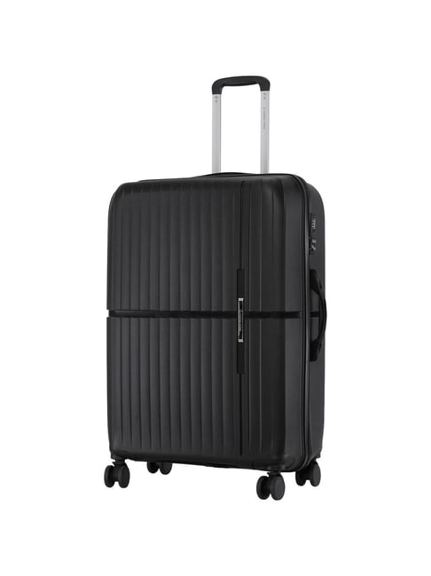 Nasher Miles Springfield Black 8 Wheels Large Hard Cabin Trolley Bag