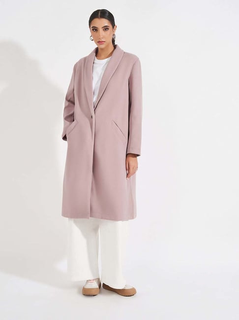 Styli Pink Plain Blazer-picture-37