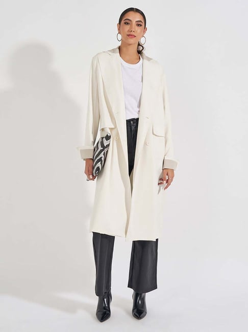 Styli Off-White Plain Coat