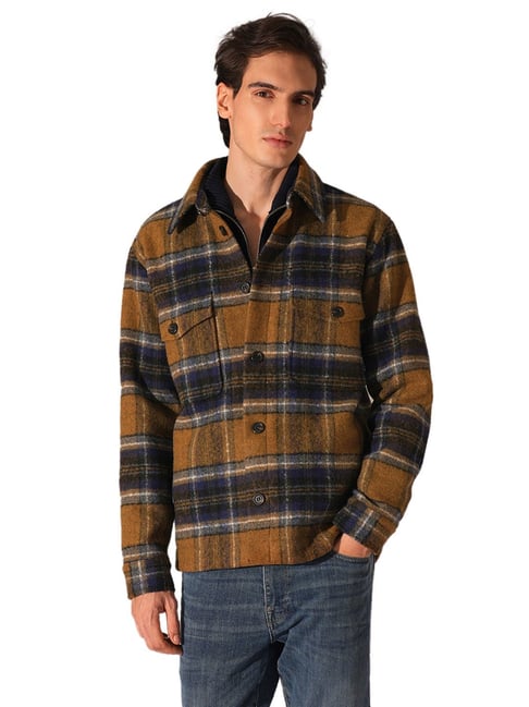 Seed Heritage Wool Blend Shacket In Mini Check