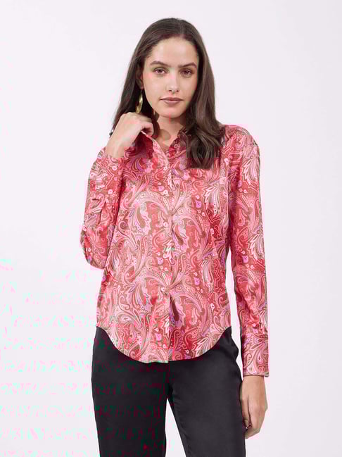 Fablestreet Red Printed Shirt-picture-41