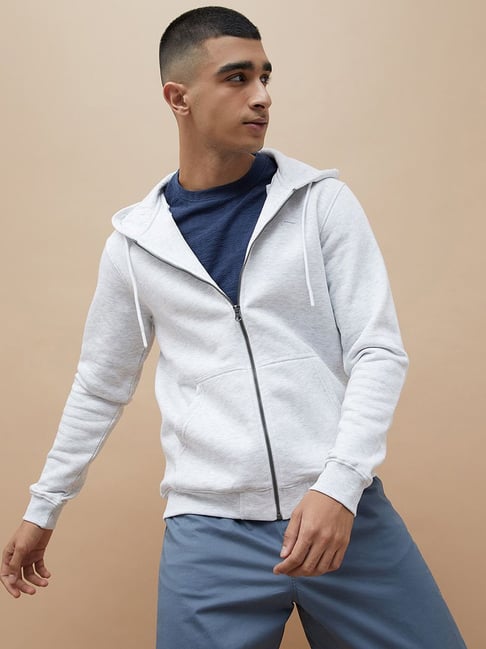 Fame Forever By Lifestyle White Cotton Regular Fit Texture Hooded Sweatshirt-picture-40