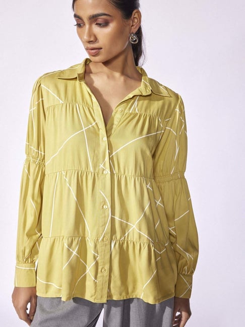 The Label Life Yellow Printed Shirt-picture-34