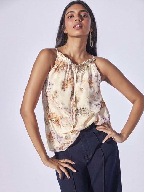 The Label Life White Printed Top
