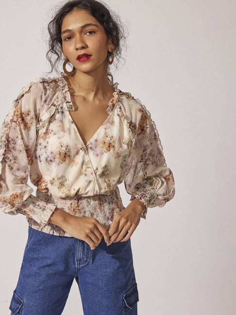 The Label Life White Printed Top