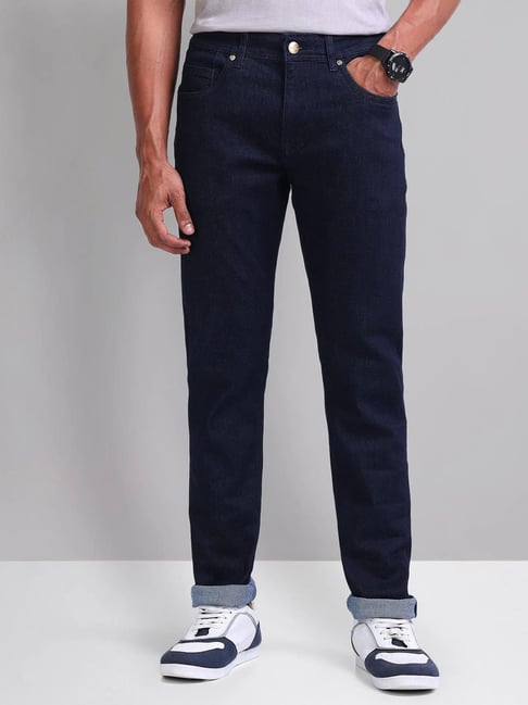 Buy Ad By Arvind Blue Cotton Slim Fit Jeans for Mens Online Tata
