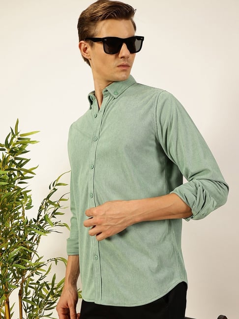 Thomas Scott Green Slim fit Structured Casual Shirts-picture-33