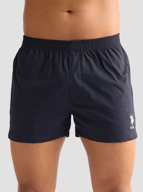 U.S. Polo Assn. Blue Cotton Regular Fit Logo Boxers