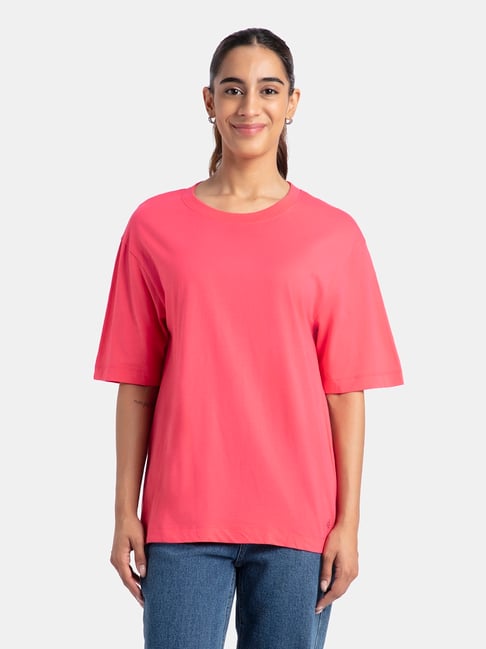 Jockey A156 Women's Super Combed Cotton Oversized T-Shirt with Drop Shoulder Styling