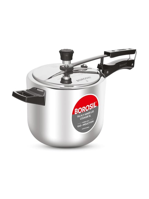 Borosil Triply Induction Base Inner Lid Stainless Steel Pressure Cooker- L