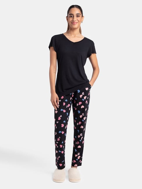 Buy Jockey Black Solid Pyjama Sets for Women Online Tata CLiQ