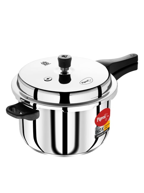 Pigeon Metallic Silver Stainless Steel Pressure Cooker (6 L)