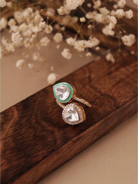 Buy Curio Cottage Twisted Turquoise Enamel Ring Online At Best