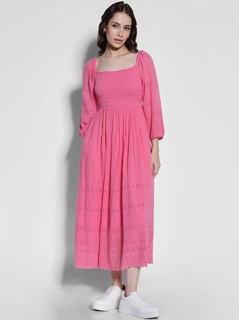 Buy American Eagle Outfitters Pink Cotton Maxi Dress for Women Online @  Tata CLiQ