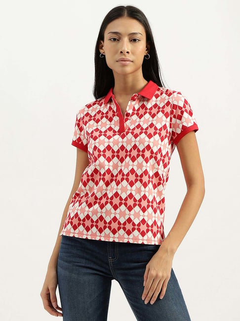 United Colors of Benetton Pink Printed T-Shirt