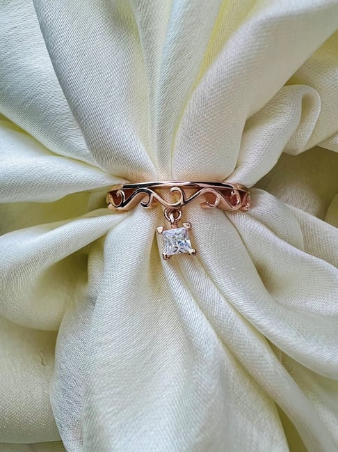 Arte Jewels 925 Sterling Silver Cz Stone Rose Gold Adjustable Ring For Women & Girls-picture-35