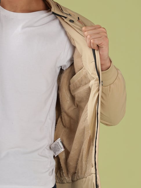 Dollar Beige Synthetic Regular Fit Casual Jacket