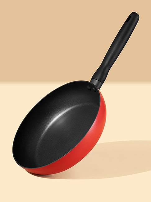 Meyar Bauhaus Red Aluminium Open Fry Pan 24 cm