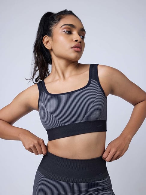 Feier Grey Stripes Sports Bra-picture-29