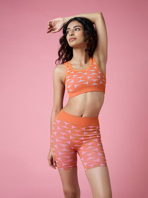 Feier Orange Printed Sports Bra-picture-12