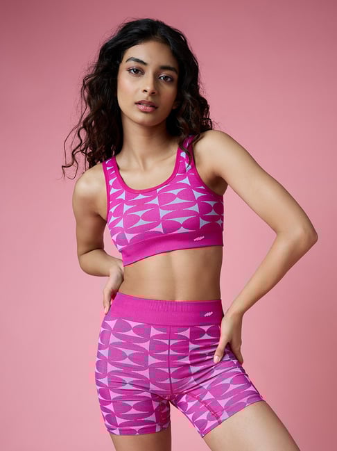 Feier Pink Printed Sports Bra-picture-36
