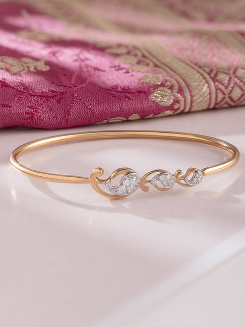 Paisley Paradise Gold and Diamond Stud Earrings Mia by Tanishq