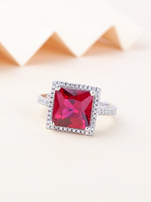 Buy Ornate Jewels 925 Silver Carat Red Ruby Ring Online At