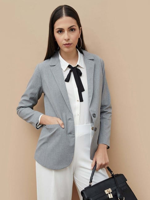 Code by Lifestyle Grey Plain Jacket