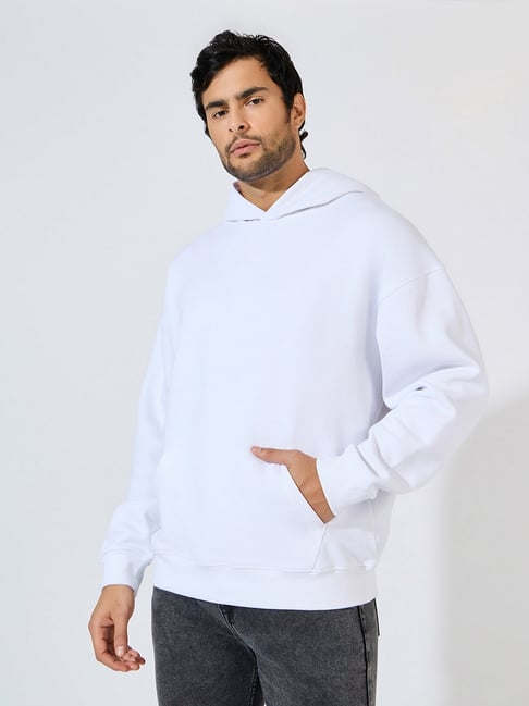Styli White Oversized Graphic Hoodie-image-22