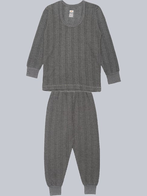 Dollar Unisex Grey Textured Full Sleeves Top with Pyjamas-picture-10