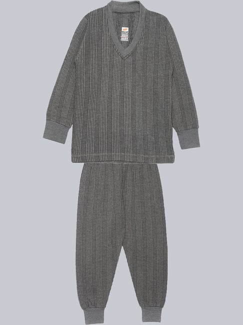 Dollar Unisex Grey Textured Full Sleeves Top with Pyjamas-picture-48