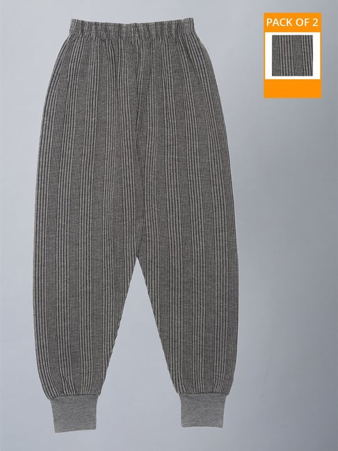 Dollar Unisex Grey Textured Thermal Pyjamas (Pack Of 2)-picture-34