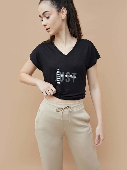 KAPPA Black Printed T-Shirt