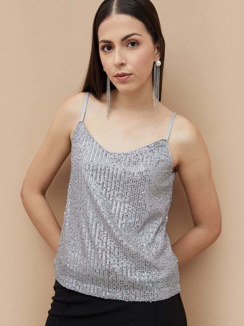 Code by Lifestyle Grey Embellished Top