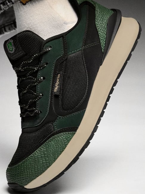 The Souled Store Men's Harry Potter Black Green Casual Sneakers