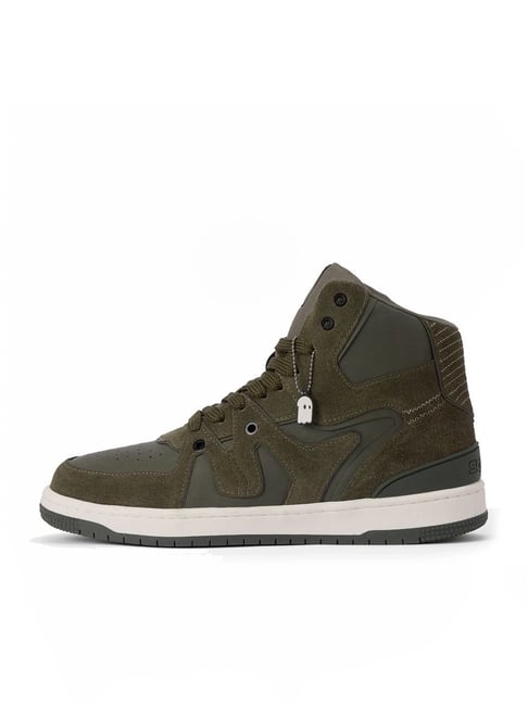 The Souled Store Men's Urban Blaze Olive Ankle High Sneakers