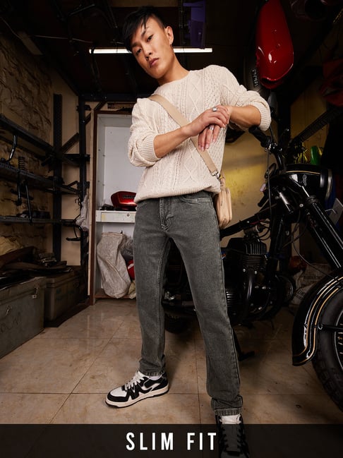 The Souled Store Grey Cotton Slim fit Cotton Jeans-picture-41