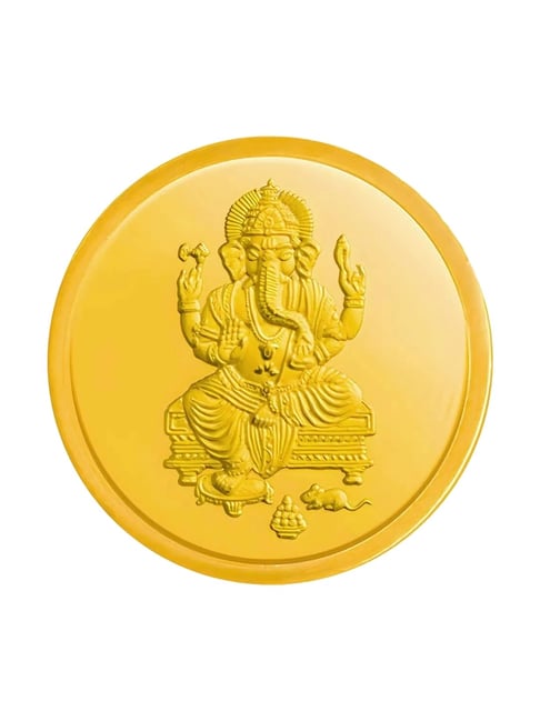 Kalyan Jewellers Lord Ganesh 24k (999) 10gm Gold Coin