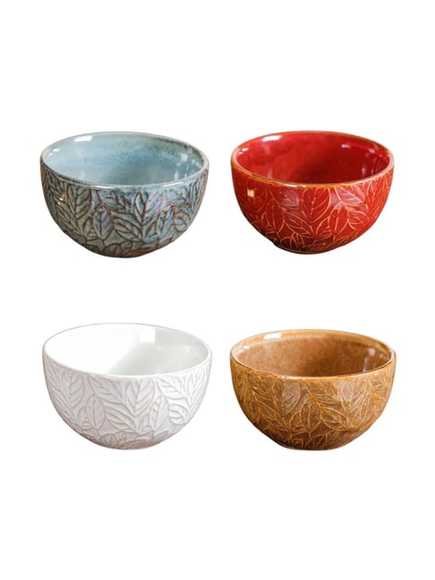 Nestasia Multicolor Ceramic Bowls Set of (250 ml)