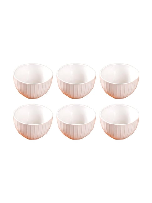 Nestasia Off-White Striped Costola Ceramic Bowls Set of 6 (250 ml)-picture-44