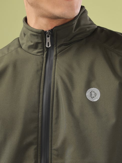 Dollar Olive Green Synthetic Regular Fit Casual Jacket