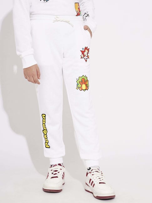 Jack Jones Junior Boys Bright White Printed Joggers