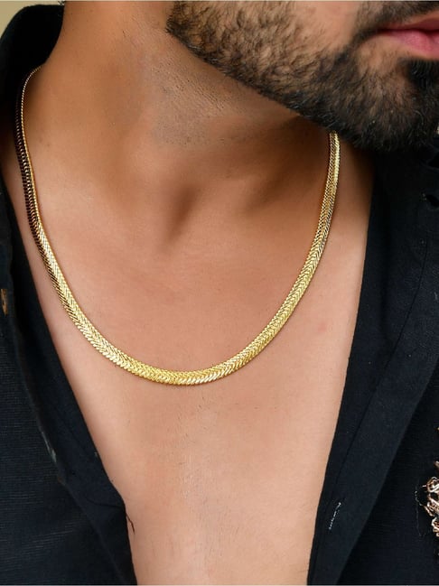 Flat Snake Design Snake Chain Mens Gold Buy VOJ Gold Plated Self