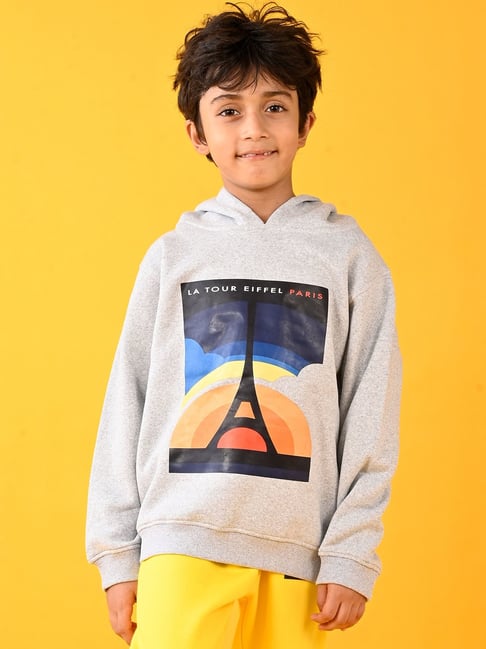Anthrilo Boys Grey Printed Full Sleeves Hoodie-picture-47