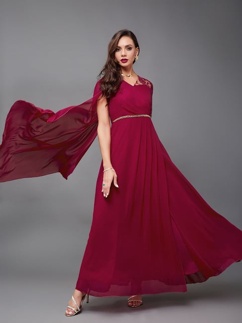 Miss Chase Pink Relaxed Fit Maxi Dress