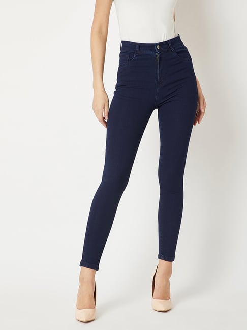 Miss Chase Blue Skinny Fit High Rise Stretchable Jeans