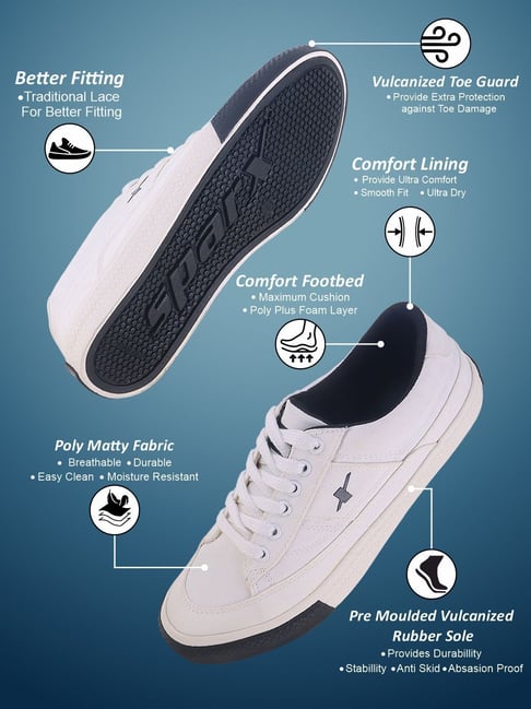 White Canvas Cloth Shoes Without Laces Buy Sparx Men's White