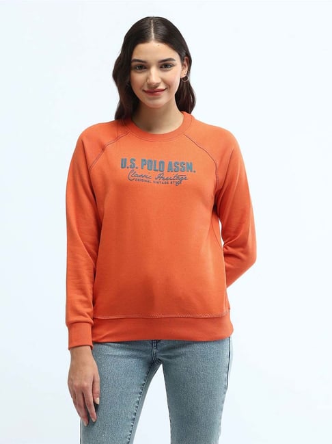 U.S. Polo Assn. Orange Cotton Printed Sweatshirt-picture-11