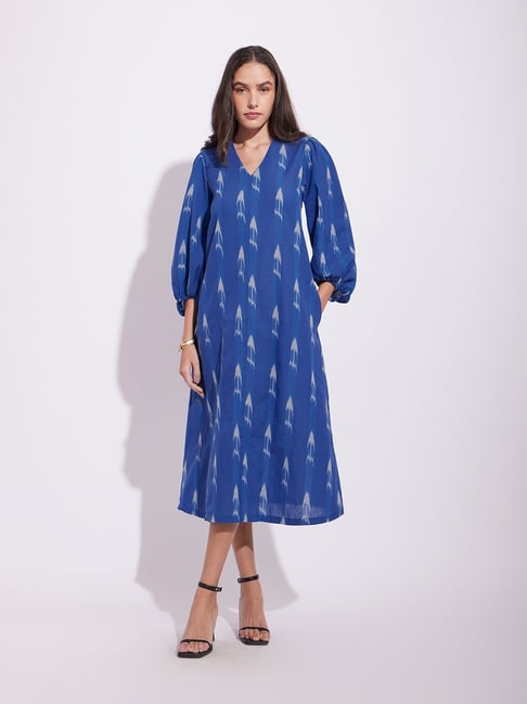western ikat dress designs Montauk Dress Chocolate Ikat Print Cotton Linen  Dizzy-Lizzie