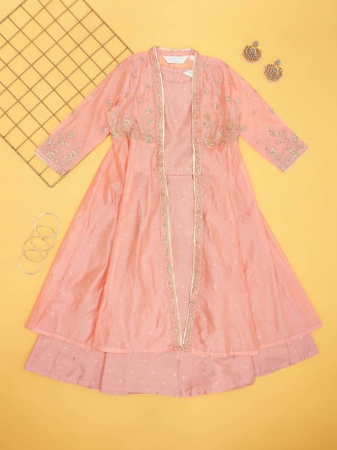 Akkriti by Pantaloons Girls Amethyst Embroidery Full Sleeves Lehenga Cholis-picture-23